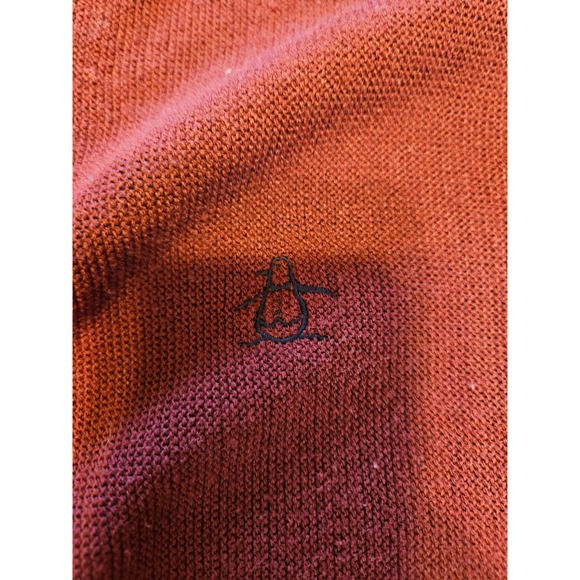 Grand Slam Vintage Mens Burgundy V Neck Button Front Cardigan Grandpa Sweater L - Picture 4 of 6